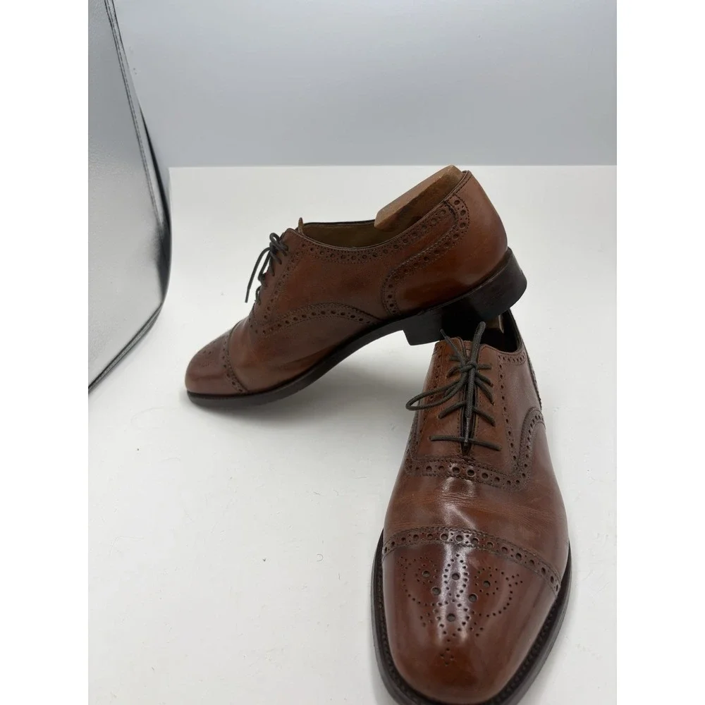 Charles Tyrwhitt Mens Leather Oxford Dress Shoes Brown Size 9‎